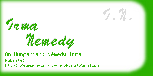 irma nemedy business card